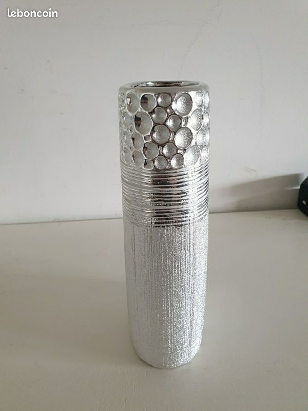 Vase argenté céramique (image 2)