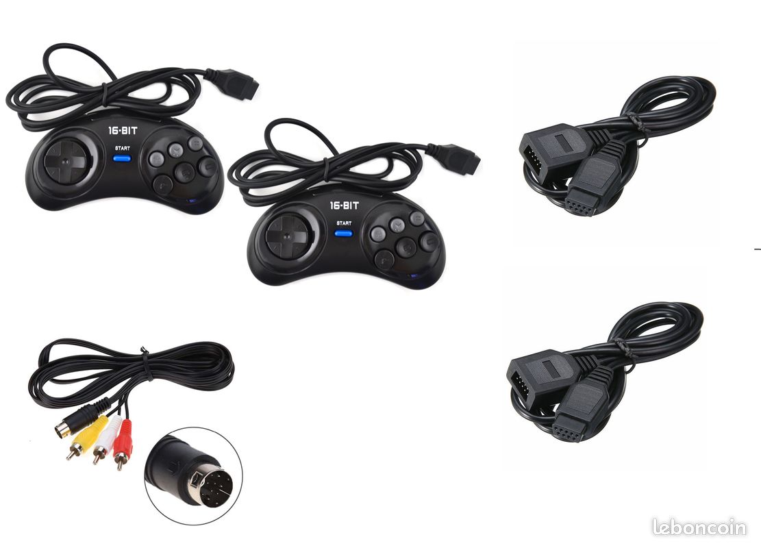 Manette Compatible Sega Mega Drive - Occasion, Fonctionnelle, Pour Console Rétro