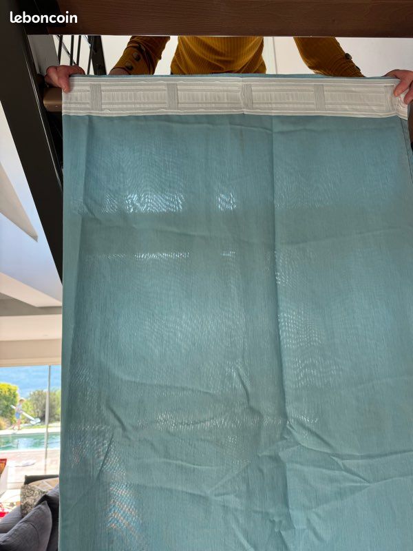 Rideaux x2 IKEA bleu turquoises (image 2)