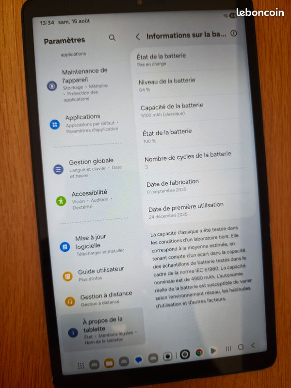 Tablette Samsung Galaxy Tab 11 64Go (image 3)