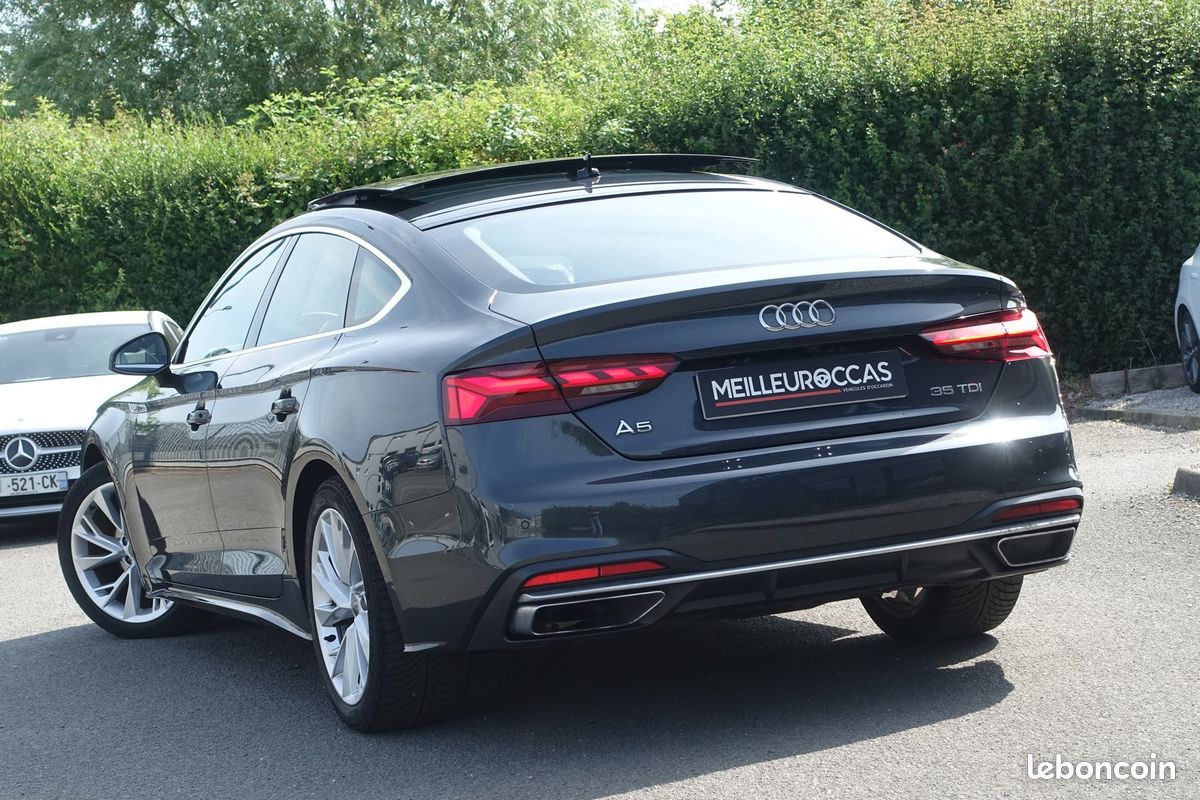 A5 Sportback 35 Tdi S-Tronic Mhev 163ch Virtual cockpit/Cuir sport chauffant/Toit ouvrant/Caméra/Régulateur adaptatif/Carplay/1°main/Garantie 12 mois (image 3)
