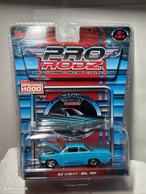 Maisto 1/64 🇨🇵 62 Chevy Bel Air Série Pro Rodz metal Ouvrant