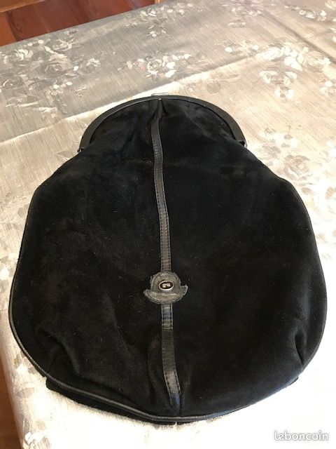 Sac en Daim Noir Vintage (image 2)