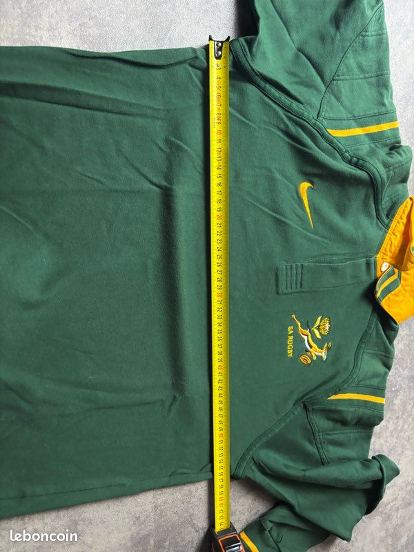 Maillot Rugby Vintage Afrique Du Sud Années 90 - Vert, Taille L, Cotton Traders