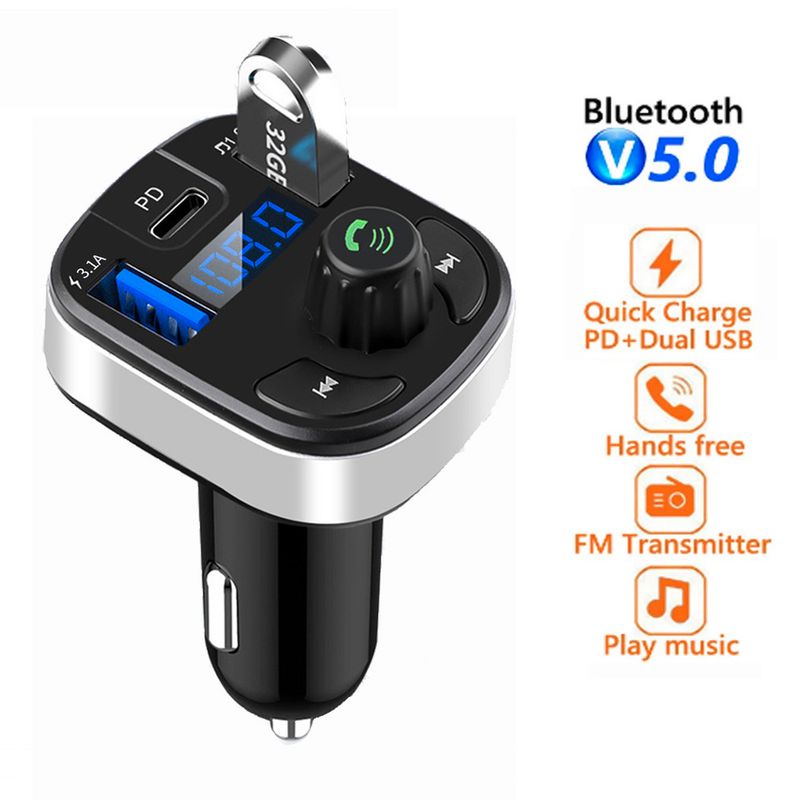 Transmetteur FM Bluetooth 5.0 pour voiture - Équipement auto