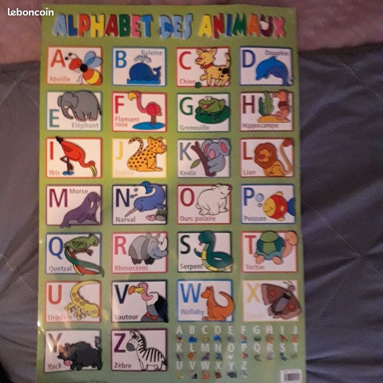 Grand poster éducatif l'alphabet des animaux (image 1)