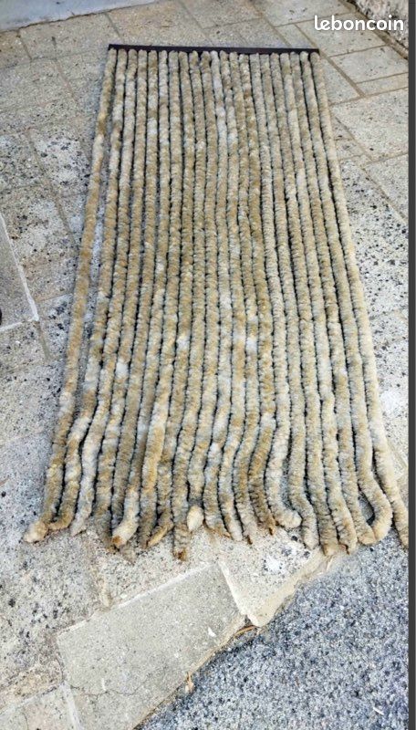 Rideau de Porte Chenille Ajustables, Anti-Insectes Taupe et Beige 90x210cm (image 1)
