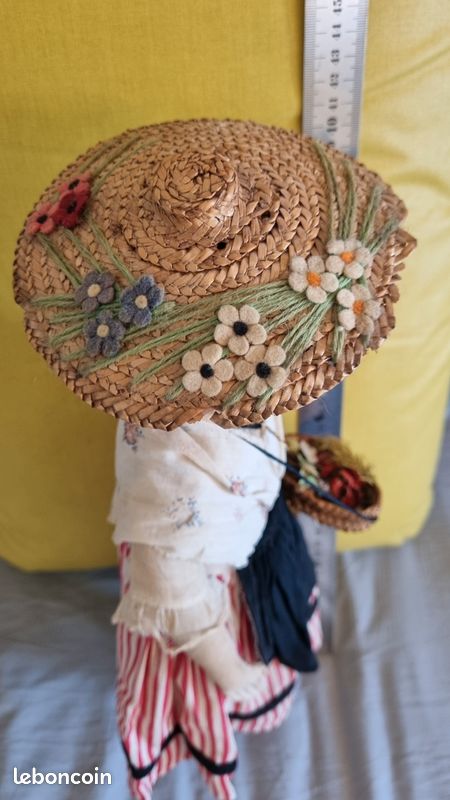 ANCIENNE POUPÉE EN feutrine et tissu type Raynal ou Lenci, 36cm. EUR 80,00 - FR