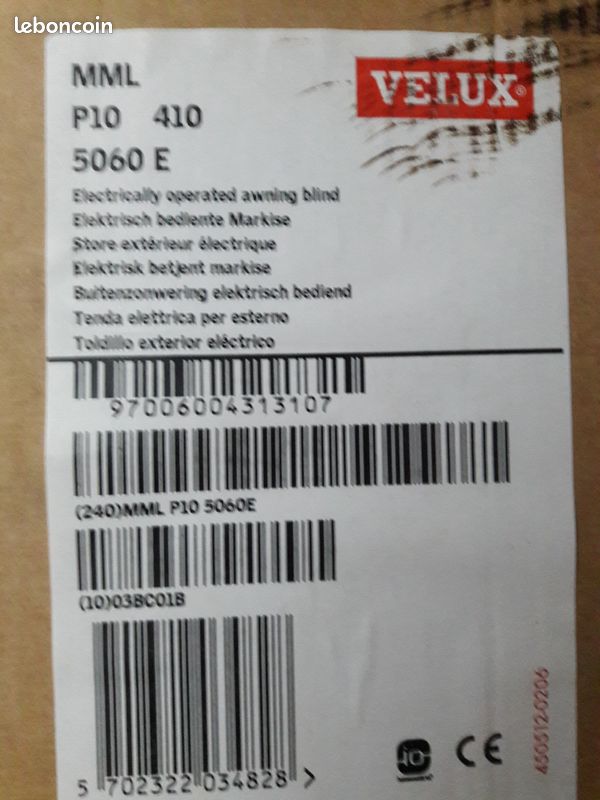 Store extérieur electrique velux neuf (image 1)