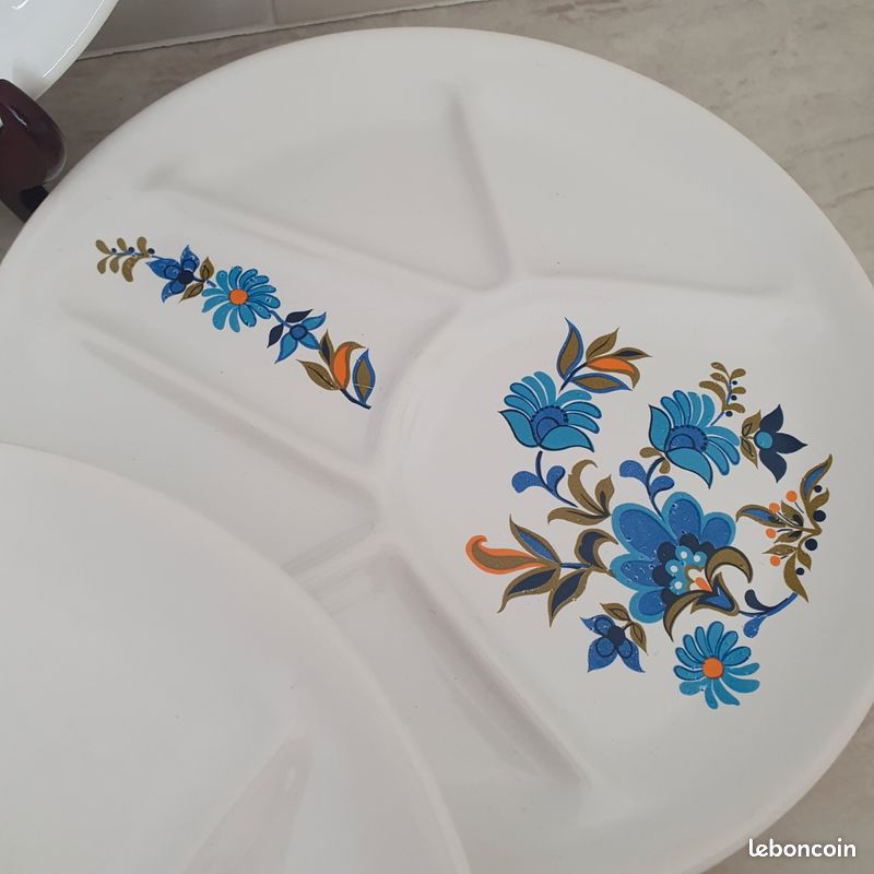LOT DE 12 assiettes à fondue SOLOGNE Faïence de Saint Amand France EUR 45,00 - FR