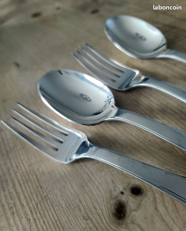 12 Fourchettes De Table Art Déco Christofle / Alfénide - Métal Argenté, Occasion