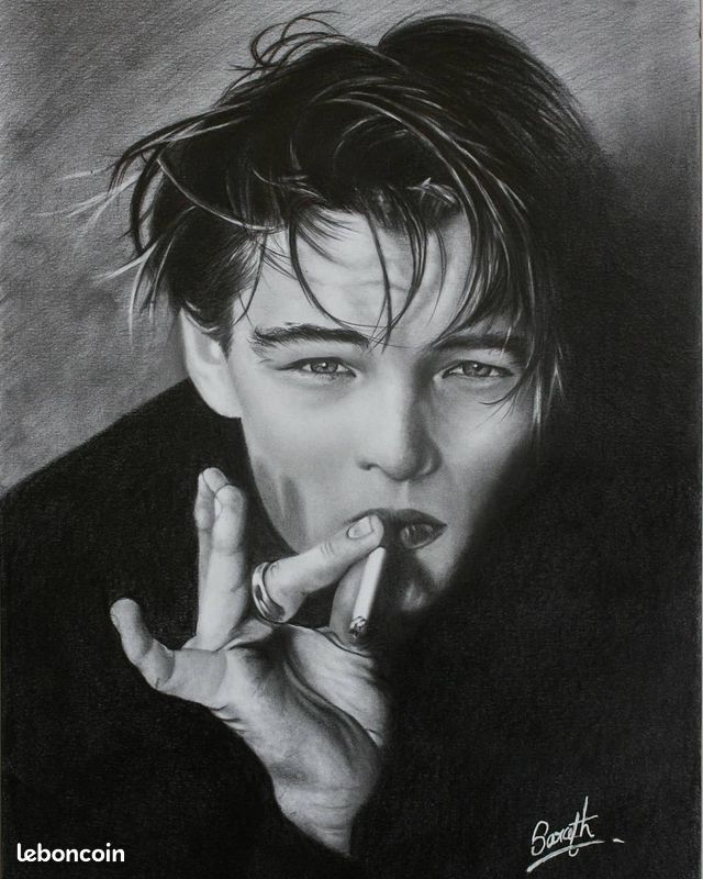 Portrait original de Leonardo DiCaprio, réalisé entièrement à la main (image 1)