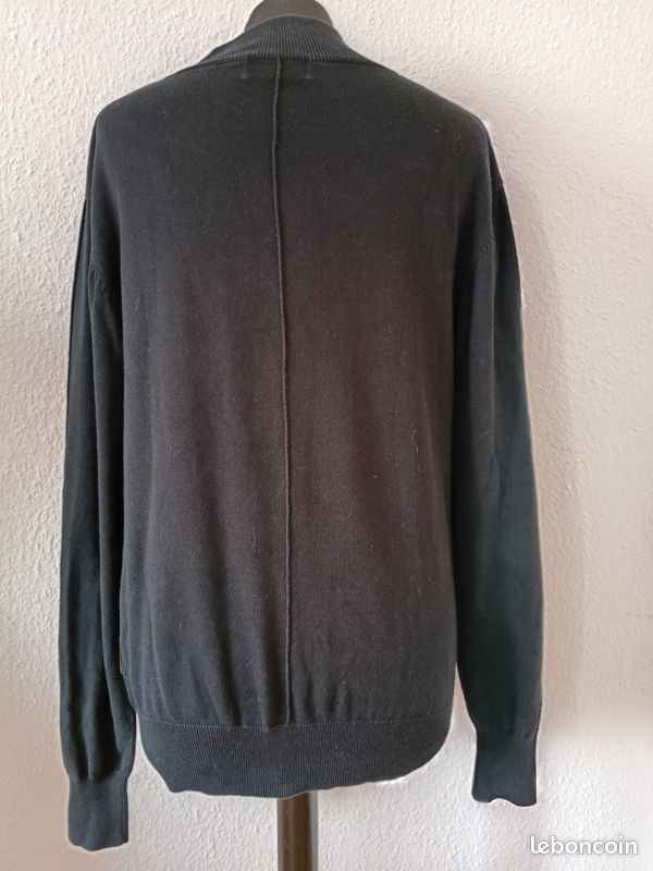 Pull col camionneur noir Mugler Men Thierry Mugler 100 % coton très bon état taille L (image 7)