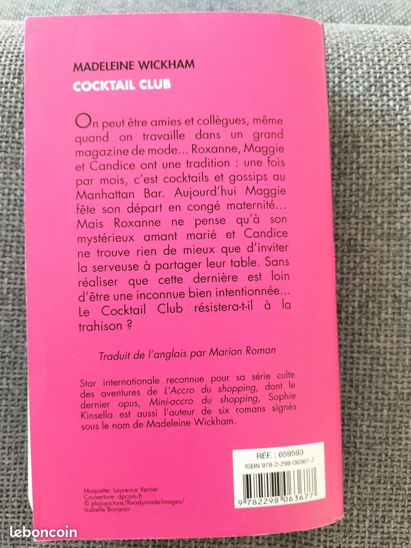 Livre : cocktail club - Madeleine Wickham alias Sophie Kinsella (image 2)