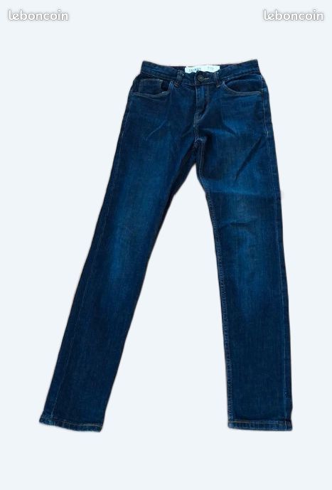 🤍 Magnifique Jean skinny garçon 12-14 ans NEUF marine 95 cm (image 8)