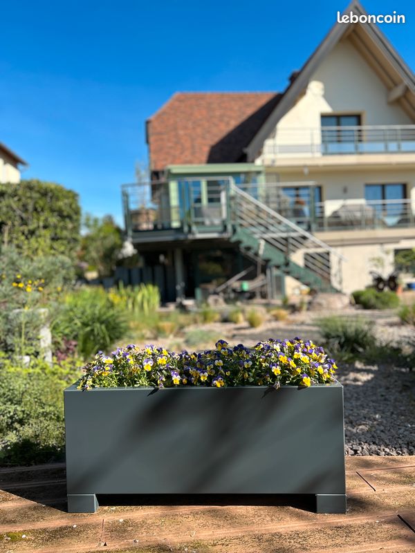 Jardinière, bac à fleurs, bac potager, alu Gris Anthracite 59 cm (image 5)