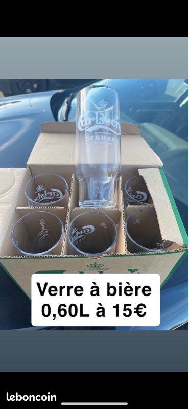 1 carton de 6 verres à bière Carlsberg 60cl neuf dans son carton d’origine ( pas d’envoi et paiement sur place ) Possibilité d’acheter plusieurs cartons (image 1)