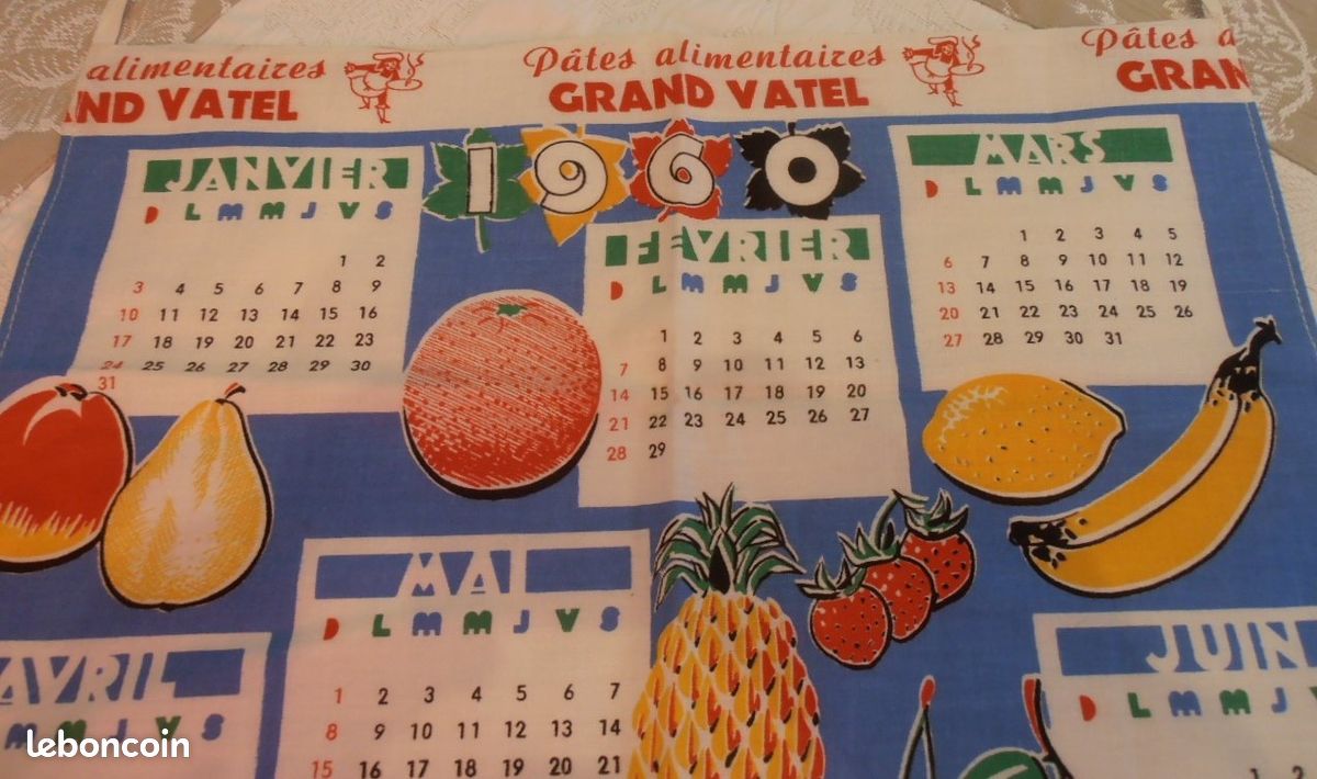 ANCIEN TORCHON CALENDRIER 1969 De Cuisine Vintage EUR 6,00 - PicClick FR