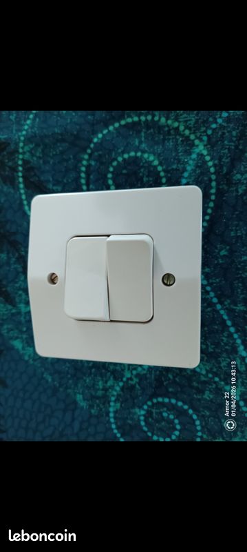 Interrupteur Double Va-et-vient Avec Poussoir Neptune 1 De Legrand - Bon état Général