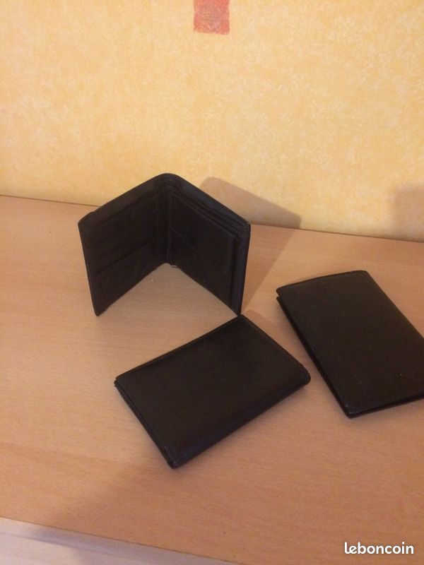 Lot portefeuille cuir noir (image 1)