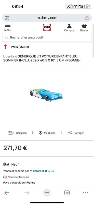 Lit voiture enfant (image 2)