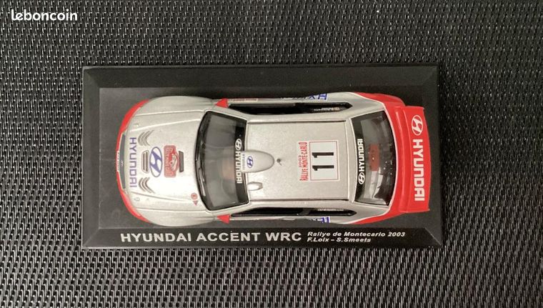 Miniature Hyundai Accent WRC Rallye Monte-Carlo 2003 – Pilote F. Loix – Échelle 1/43 – Occasion Collection