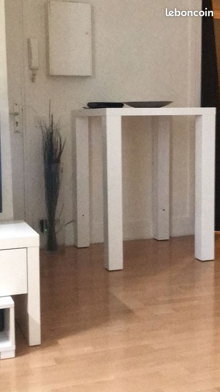 Table haute blanc laqué (image 1)