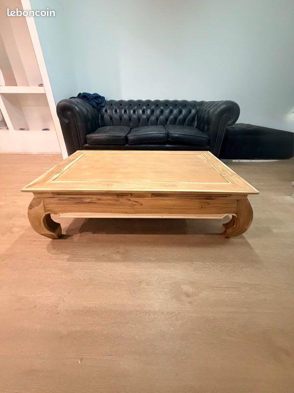 Table basse bois macif (aerogommée) (image 1)