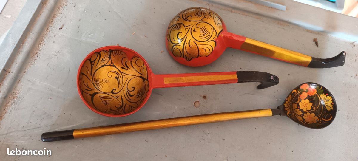 3 louches bois artisanat russe (image 2)