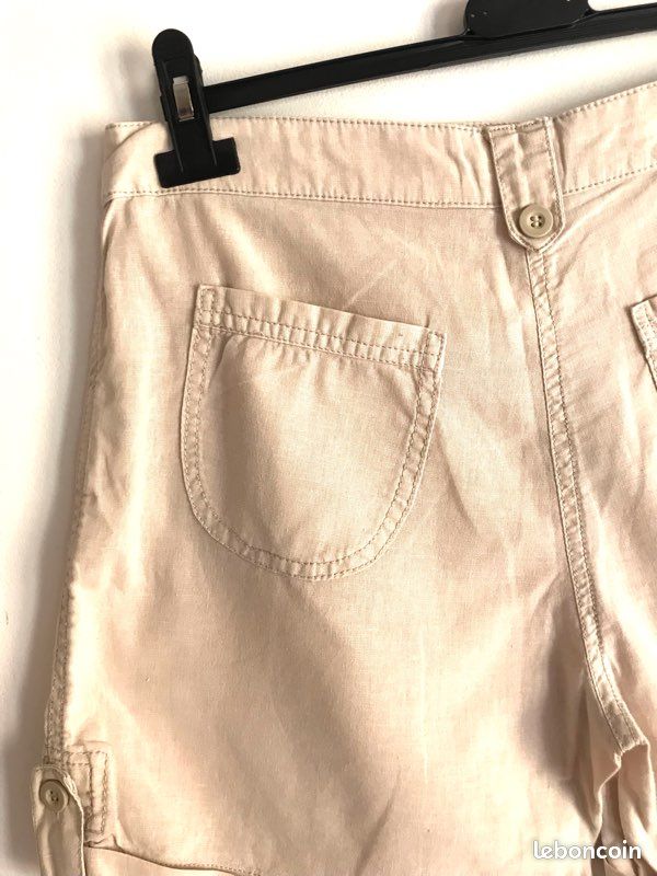 Short beige en lin et coton Tout simplement taille 40 (image 7)