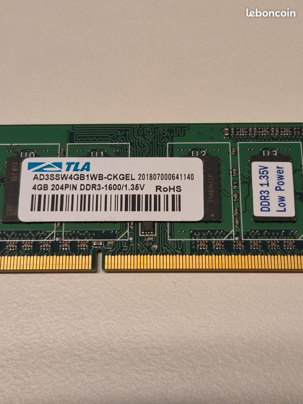 Lot De 2 Barrettes Mémoire RAM EDO SIMM 4MB 60ns - Réf. MT8D132M-6X Micron (Occasion)