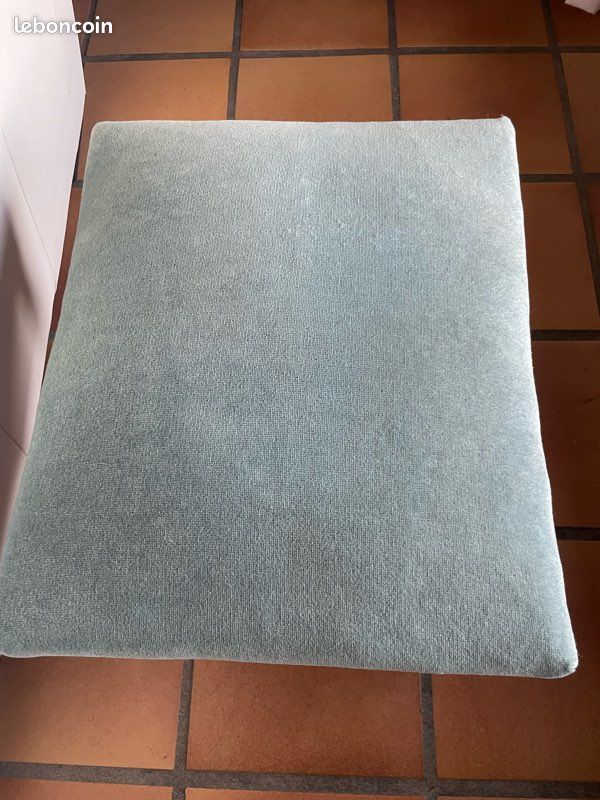 Tabouret velours bleu vintage (image 3)