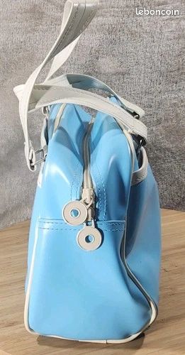 Sac A Main Blanc Claire Et Blanc 2 Poignée Vintage 2 pochettes Cuir ?? (image 3)
