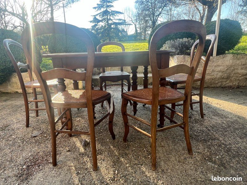 Ensemble table salle à manger acajou avec 2 rallonges (image 7)