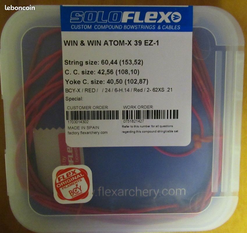Soloflex kit corde/cable rouge pour arc win & win atom-x 39 ez-1 (image 3)