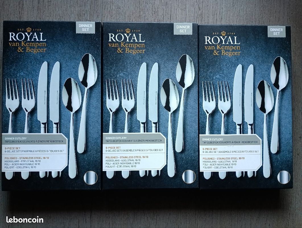 Royal Van Kempen & Begeer Dinner Set 6 Couverts Inox 18/10