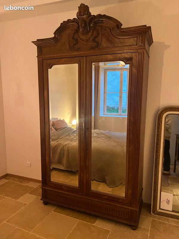 Armoire ancienne portes miroir (image 1)
