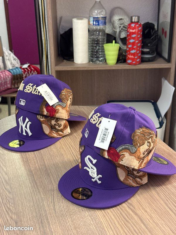 Casquette à visière plate New Era 950 NEYYAN MLB NY blanche/noire