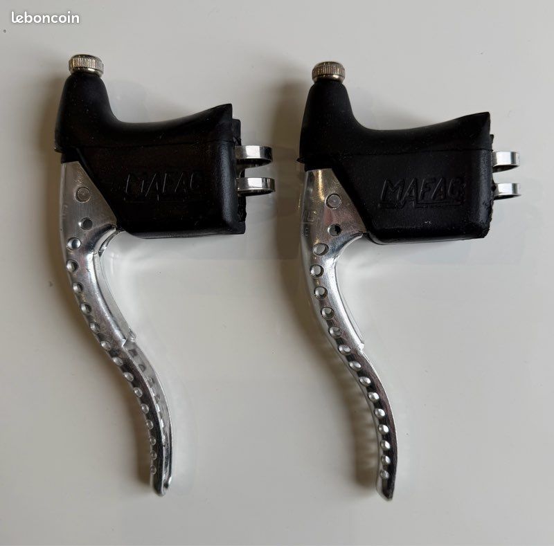 Leviers De Frein Vélo MAFAC Perforés - Pour Vélo De Route/course - En Aluminium Argenté - Fabriqué En France