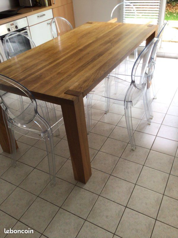 Table de repas table à manger haut de gamme moderne HABITAT en chêne huilé 180x90 cm (image 4)