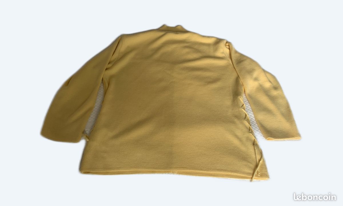 Pull Court Femme Alain Manoukian - Laine Mérinos 50%, Taille L/XL, Couleur Moutarde, Occasion