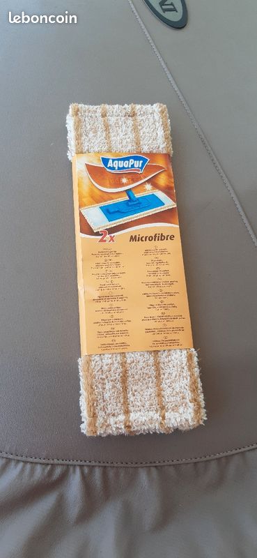2 serpillières microfibre pour balai aquapur neufs (image 1)