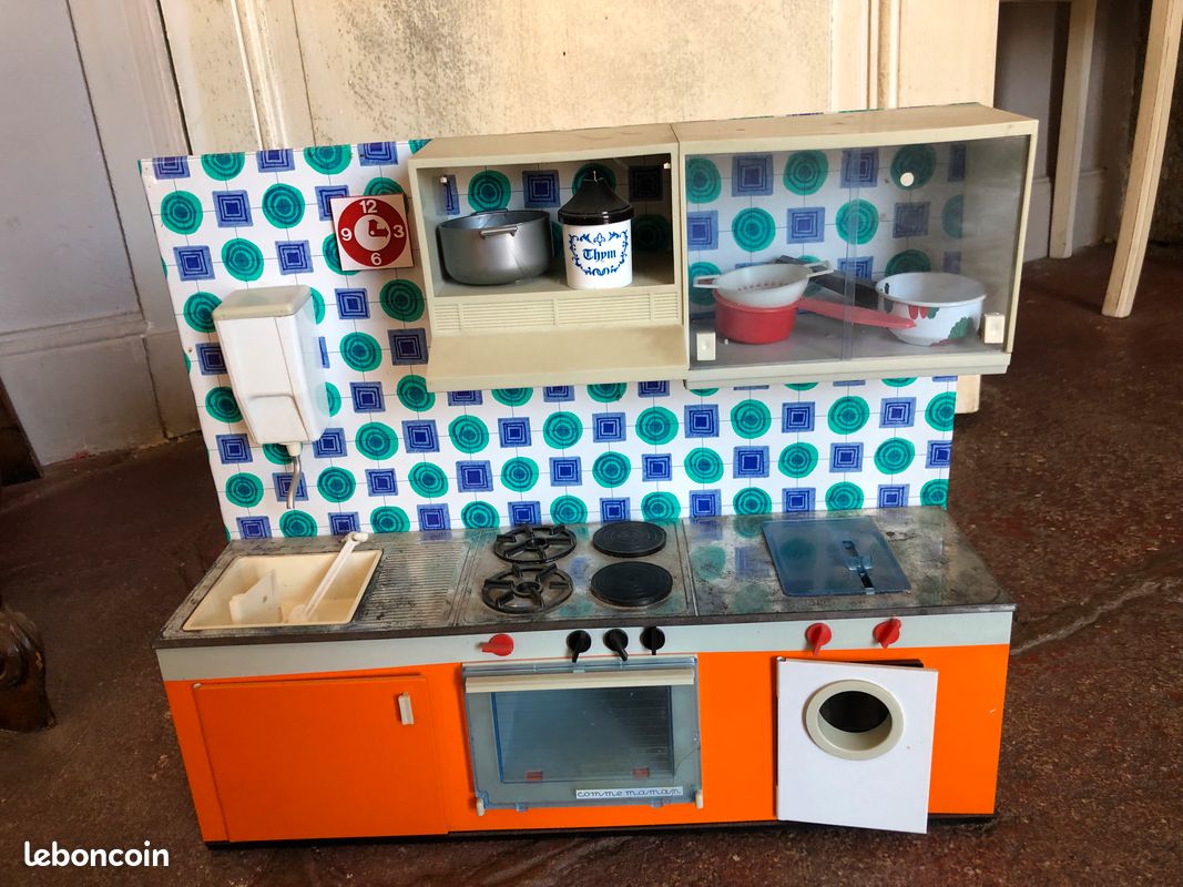 DÉCO CUISINE VINTAGE / lot de 3 anciennes boites en tôle émaillée