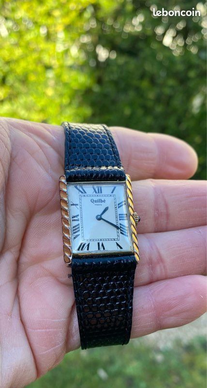 Montre Quilbé Paris - Argentée - Style Tank Vintage - Occasion - Montre Bracelet