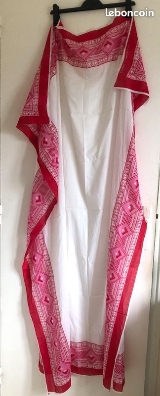 Foulard, paréo, tissus Blanc Rose (image 1)