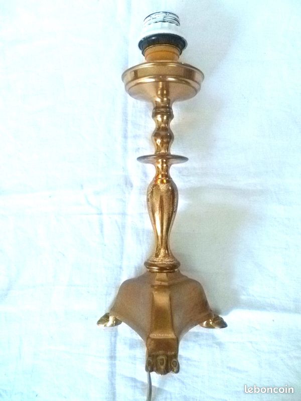Lampe métal type laiton , vintage (image 2)