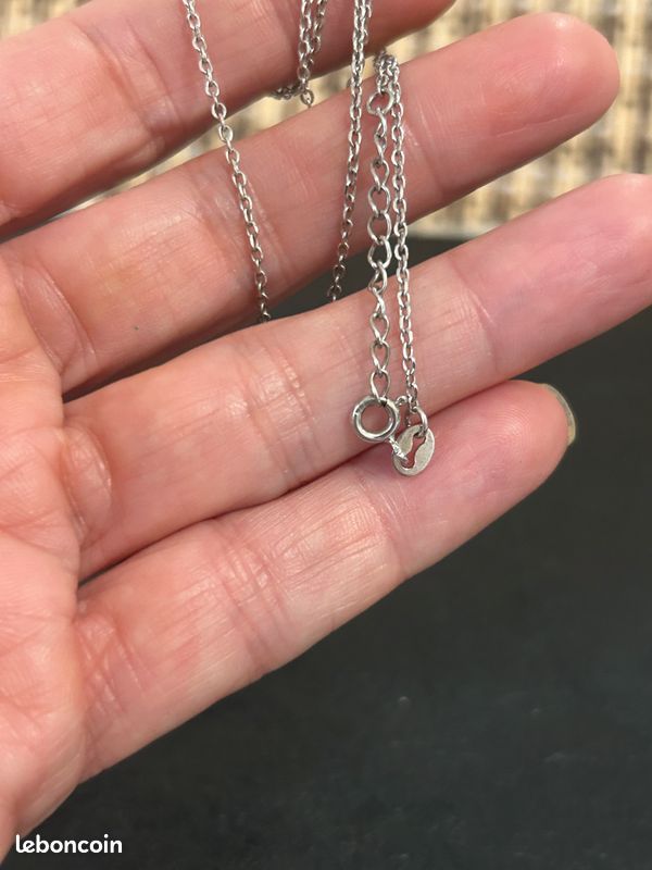 Pendentif Argent 925 Avec Chaîne - Grand Modèle Léger Et Original - Occasion (porté) - Référence 2052