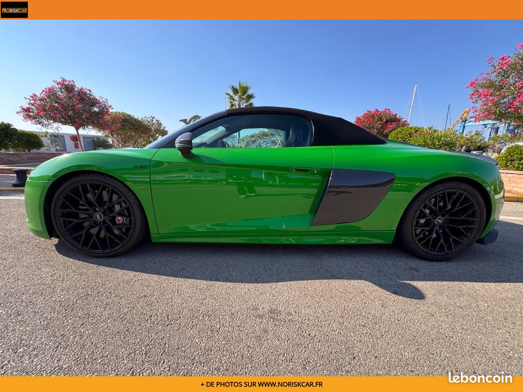AUDI R8 SPYDER V10 Plus 5.2 FSI 610 S tronic 7 Quattro - Bang Olufsen - Ceramiques - Vert Java - Carbone - Audi ex (image 7)