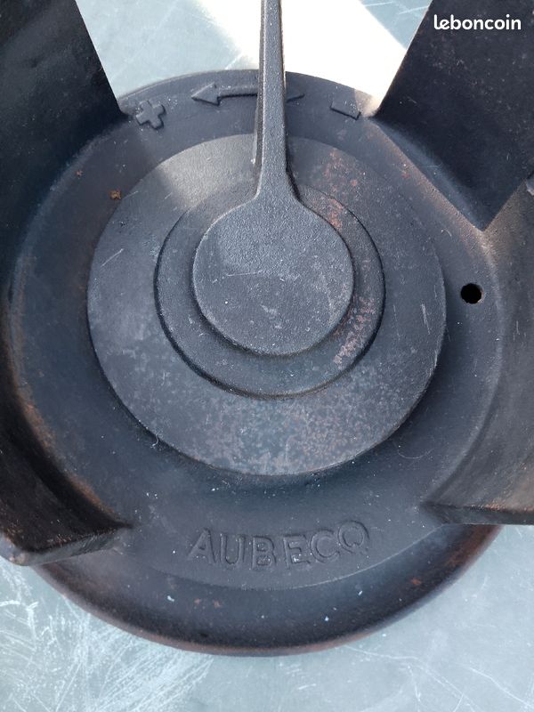 Service à fondue Aubecq pied en fonte caquelon en email decor Chaume avec 4 raviers gris (image 3)