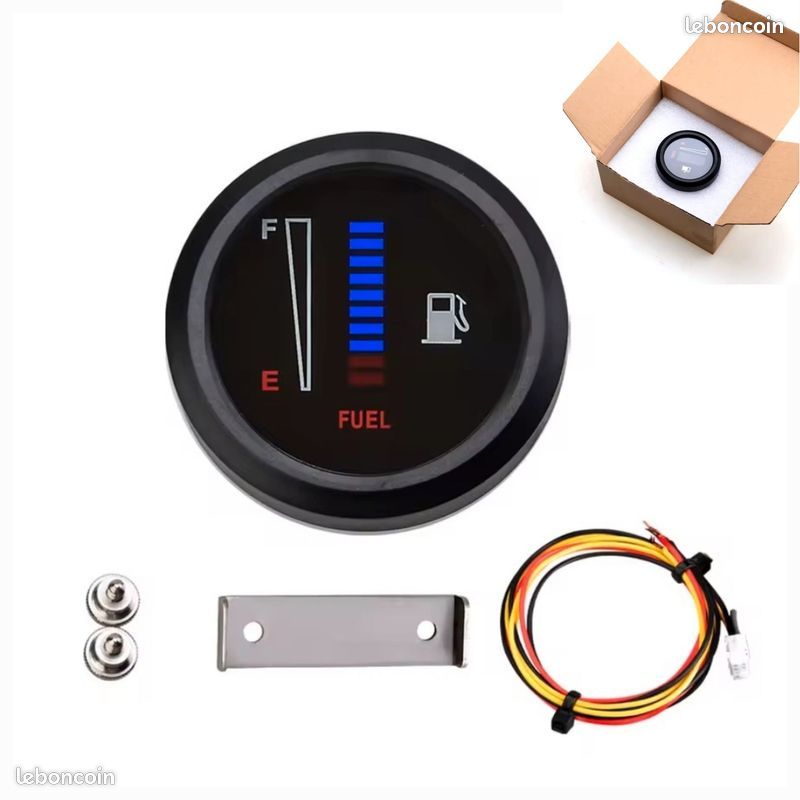 Jauge à Essence Électrique DC 12V LED Universelle Moto Voiture - Affichage Précis